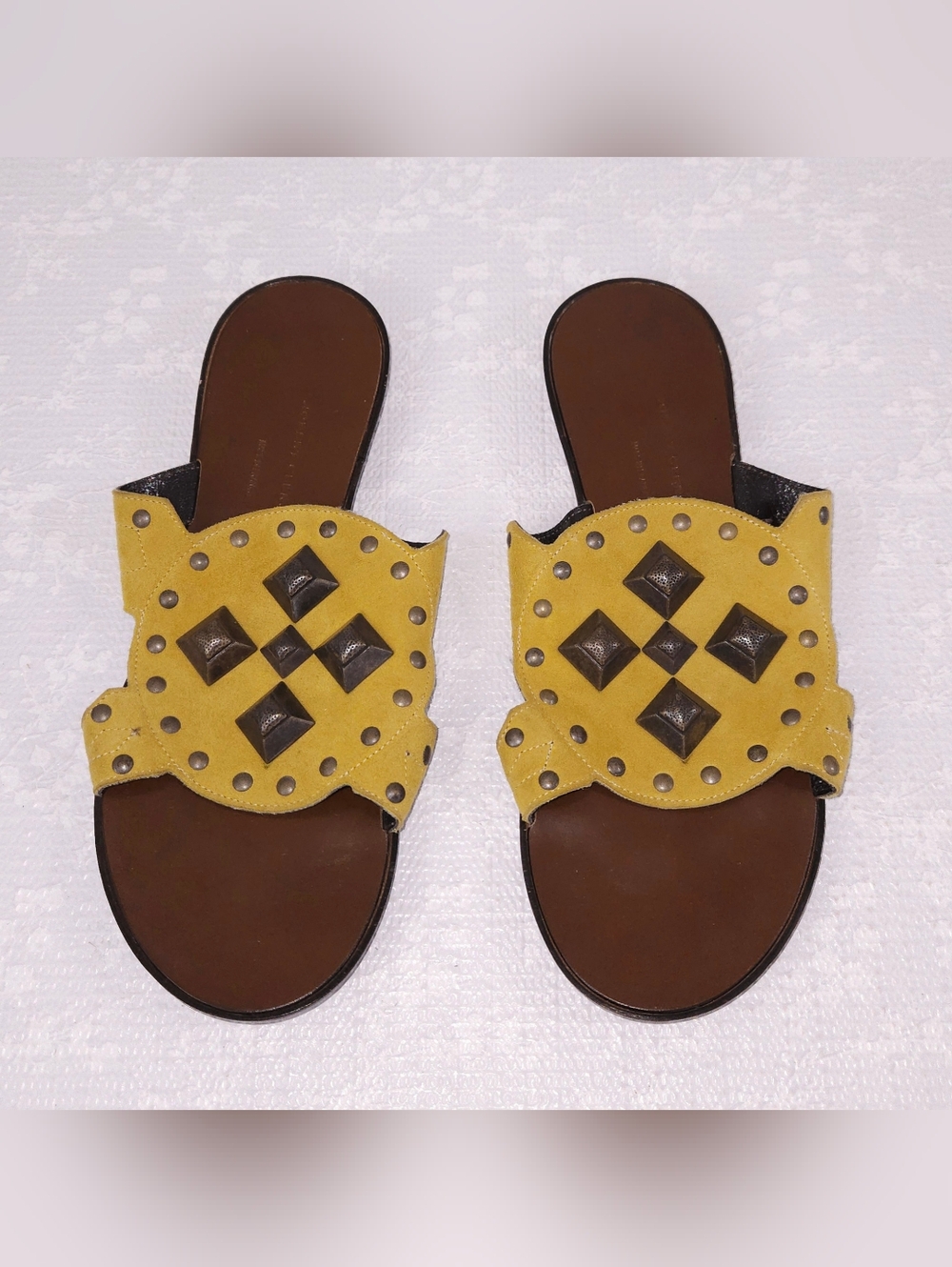 Robert Clergerie Sandals Tooled Slides US 7.5 Slip-On Open Toe Flats